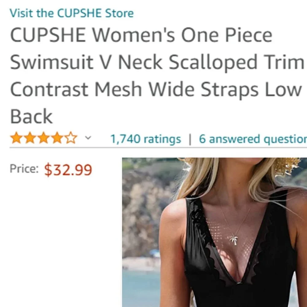 CUPSHE Sheer Mesh Swimsuit with Wave Edges -  NEW WITH TAGS! - Picture 13 of 13